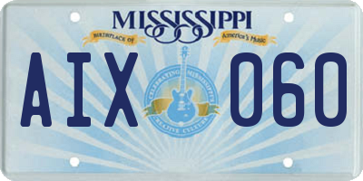 MS license plate AIX060
