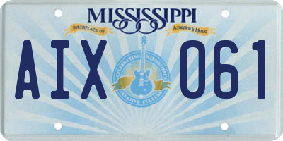 MS license plate AIX061