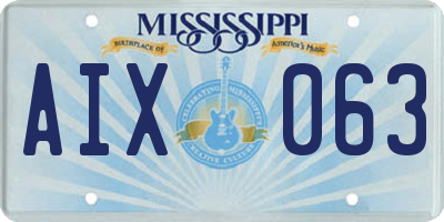 MS license plate AIX063