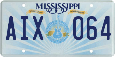 MS license plate AIX064