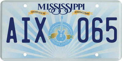 MS license plate AIX065