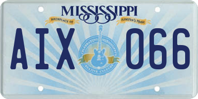 MS license plate AIX066
