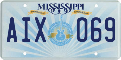MS license plate AIX069