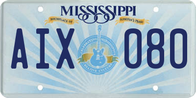 MS license plate AIX080