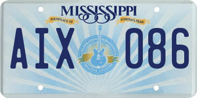 MS license plate AIX086