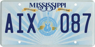 MS license plate AIX087