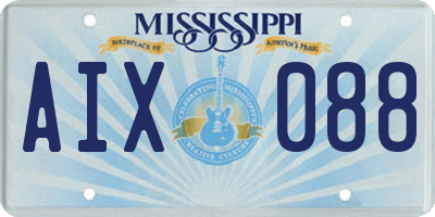MS license plate AIX088