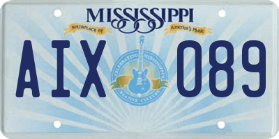 MS license plate AIX089