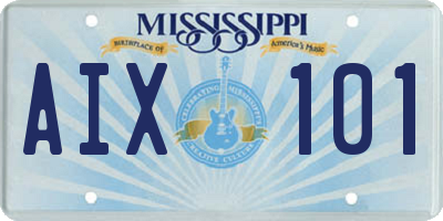 MS license plate AIX101