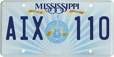 MS license plate AIX110