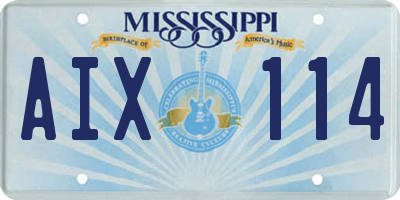 MS license plate AIX114