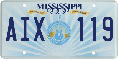 MS license plate AIX119