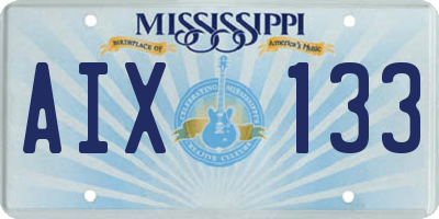 MS license plate AIX133