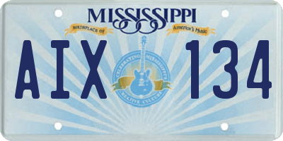 MS license plate AIX134