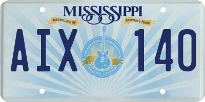 MS license plate AIX140