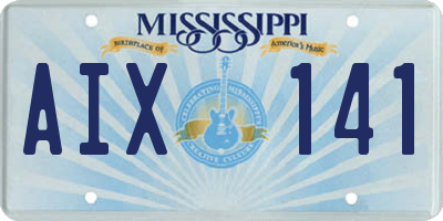MS license plate AIX141