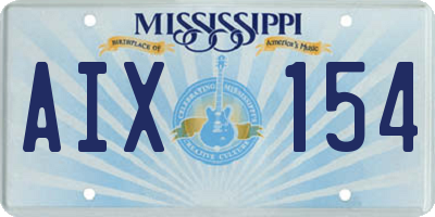 MS license plate AIX154