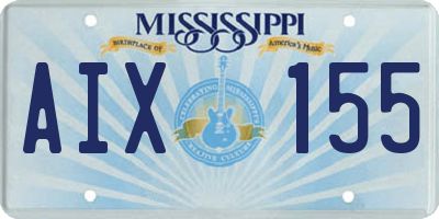 MS license plate AIX155