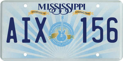 MS license plate AIX156