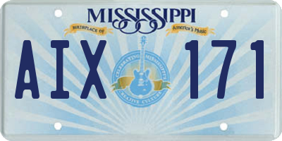 MS license plate AIX171