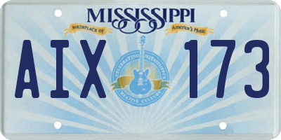 MS license plate AIX173