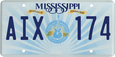 MS license plate AIX174