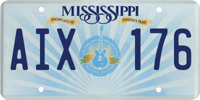 MS license plate AIX176