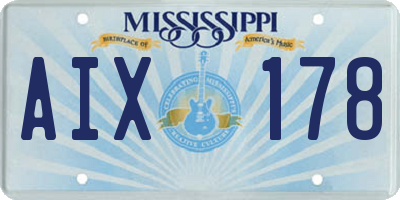 MS license plate AIX178