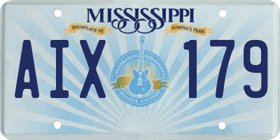 MS license plate AIX179