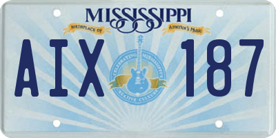 MS license plate AIX187