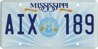 MS license plate AIX189