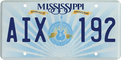 MS license plate AIX192