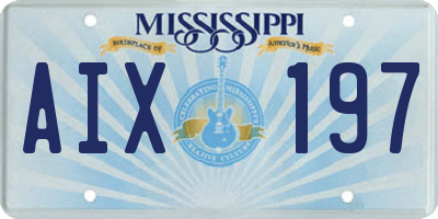 MS license plate AIX197