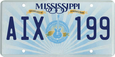 MS license plate AIX199