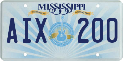MS license plate AIX200