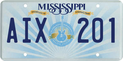 MS license plate AIX201
