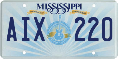 MS license plate AIX220