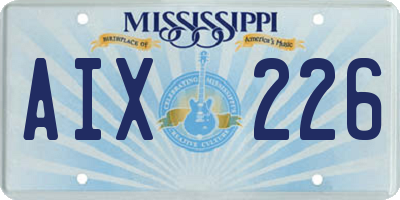 MS license plate AIX226