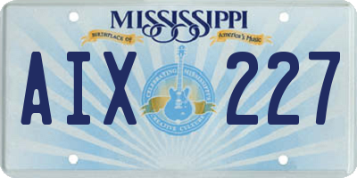 MS license plate AIX227