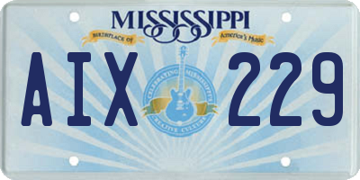 MS license plate AIX229