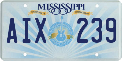 MS license plate AIX239