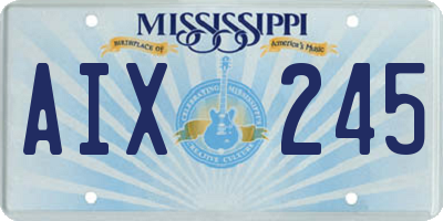 MS license plate AIX245