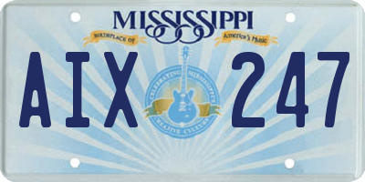 MS license plate AIX247