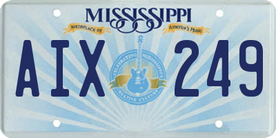 MS license plate AIX249