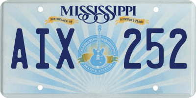 MS license plate AIX252