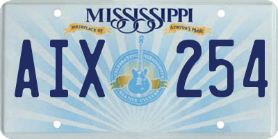 MS license plate AIX254