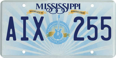 MS license plate AIX255