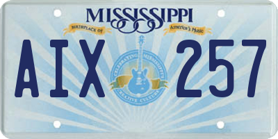MS license plate AIX257