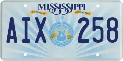 MS license plate AIX258