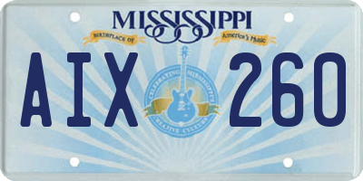 MS license plate AIX260
